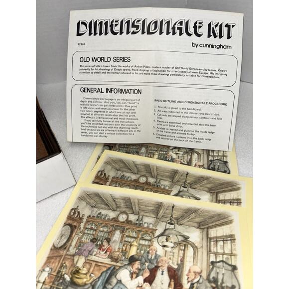 Vtg DIMENSIONALE 3D Shadow Box The Card Game Kit Anton Pleck 1971 Unused NOS - Picture 5 of 9